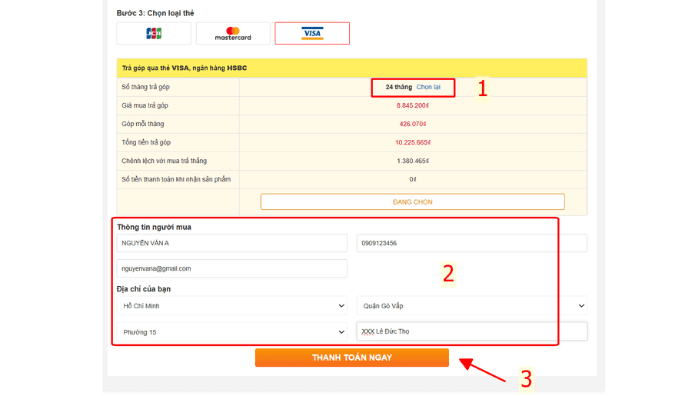 Hướng dẫn chi tiết từng phương thức thanh toán