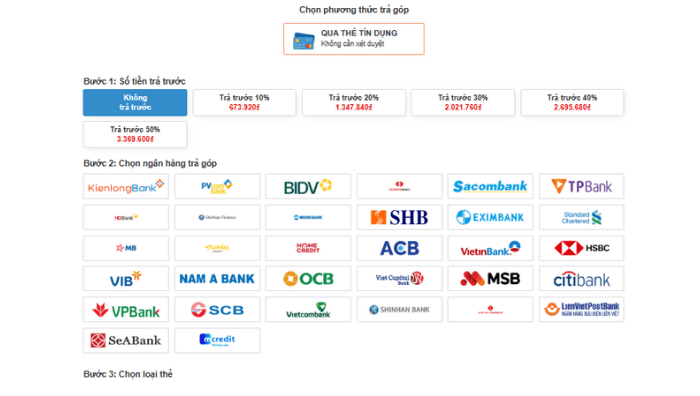 Mua đồng hồ vạn năng trả góp dễ dàng qua thẻ tín dụng