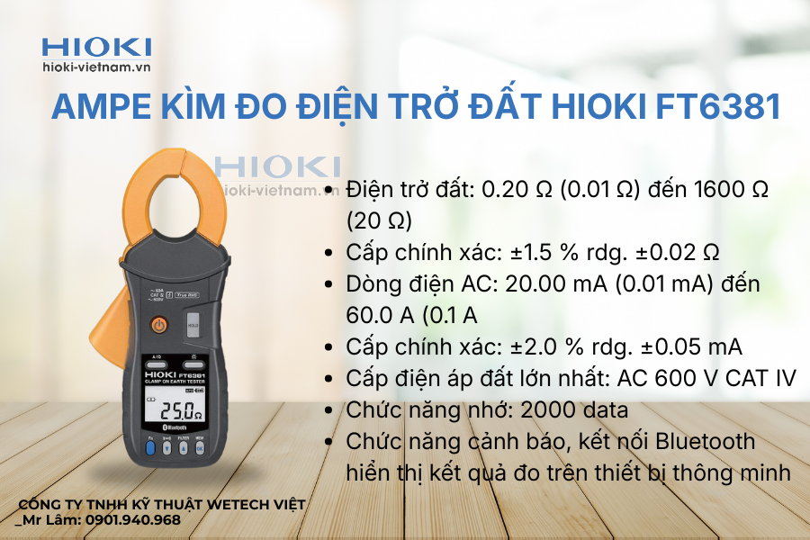Ampe kìm đo điện trở đất HIOKI FT6381