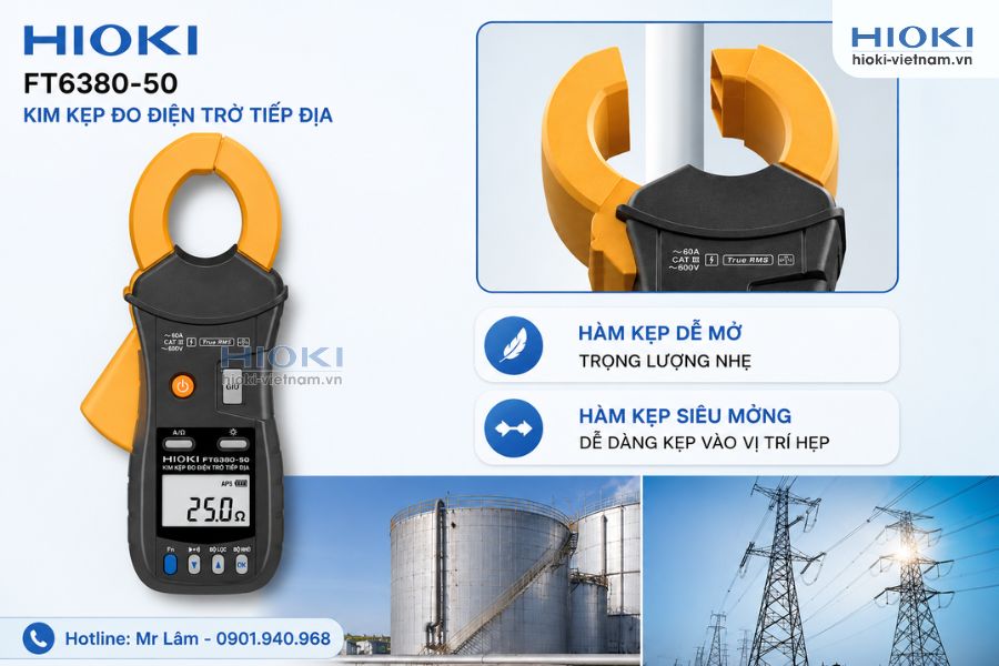 Ampe kìm đo điện trở đất Hioki