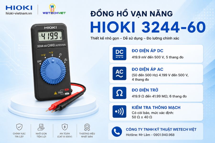 Thông số của đồng hồ Hioki 3244-60 bỏ túi
