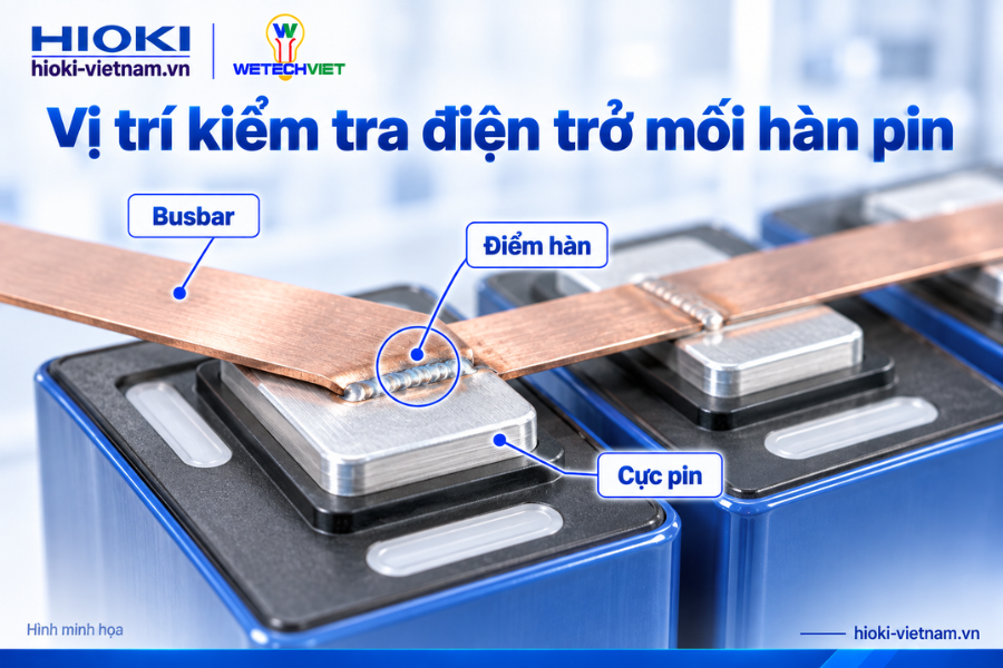 Vị trí kiểm tra điện trở mối hàn pin